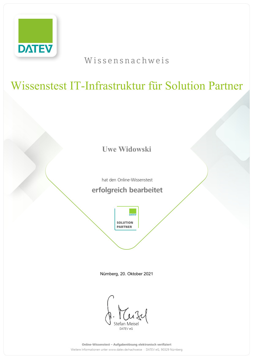 Wissenstest IT-Infrastruktur für Solution Partner-Abschluss